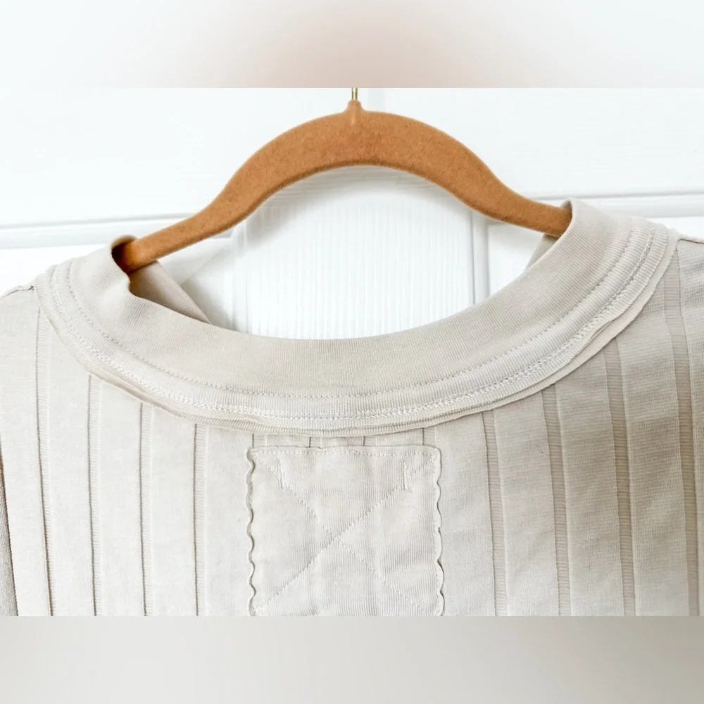 FREE PEOPLE We The Free In The Mix Henley Women's Cream Top - XSmall